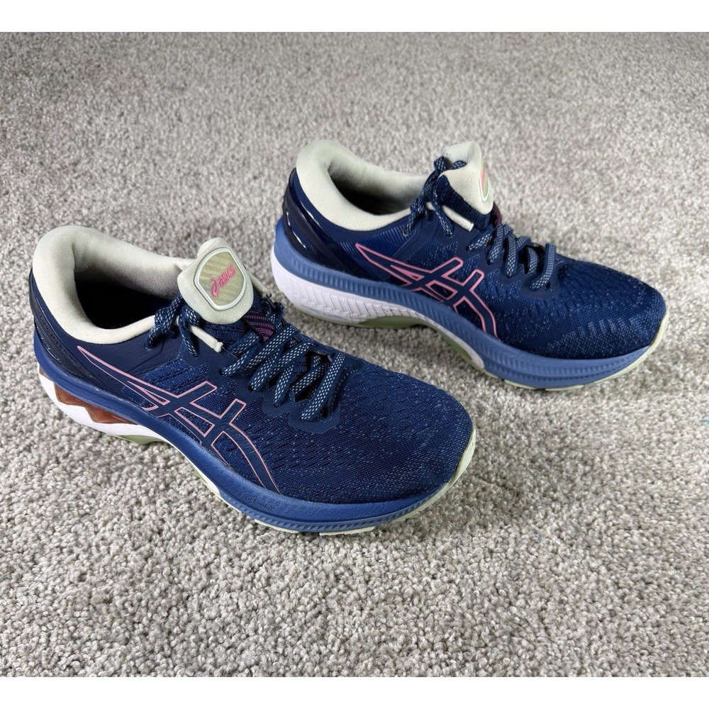 ASICS GEL-Kayano 27 Running Shoes Womens Size 8 Blue Pink Sneakers 1012A649 - Picture 3 of 9